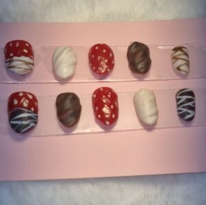 Handmade Chocolate Covered Strawberries Nails